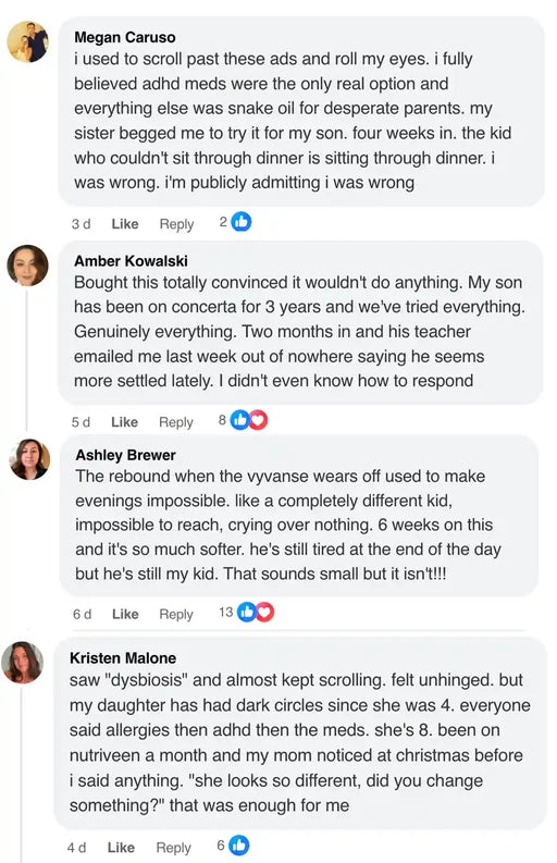 Comments from parents using Nutriveen
