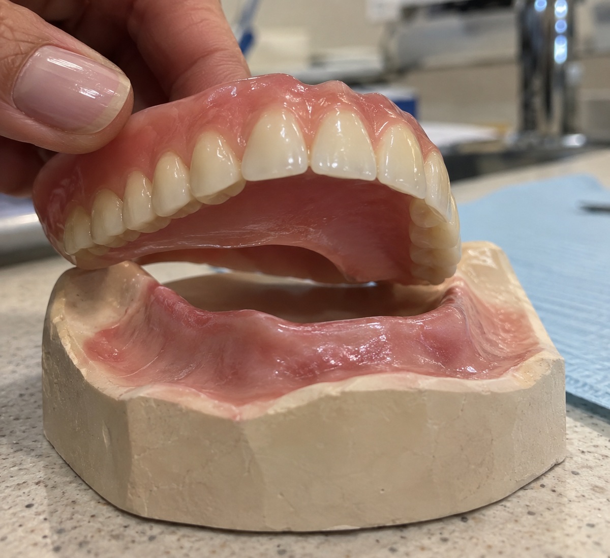 Gap under denture