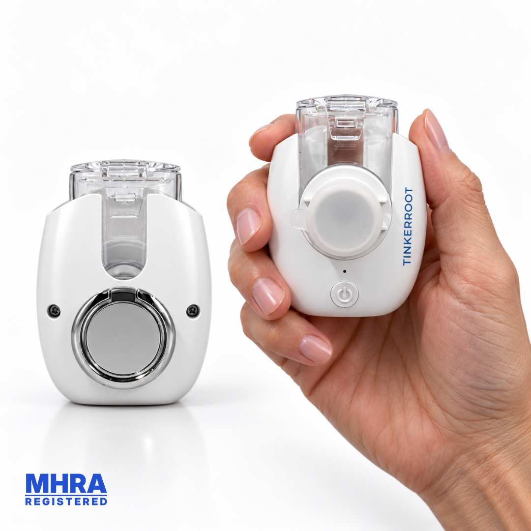Tinkerroot Pro Portable Nebuliser in hand